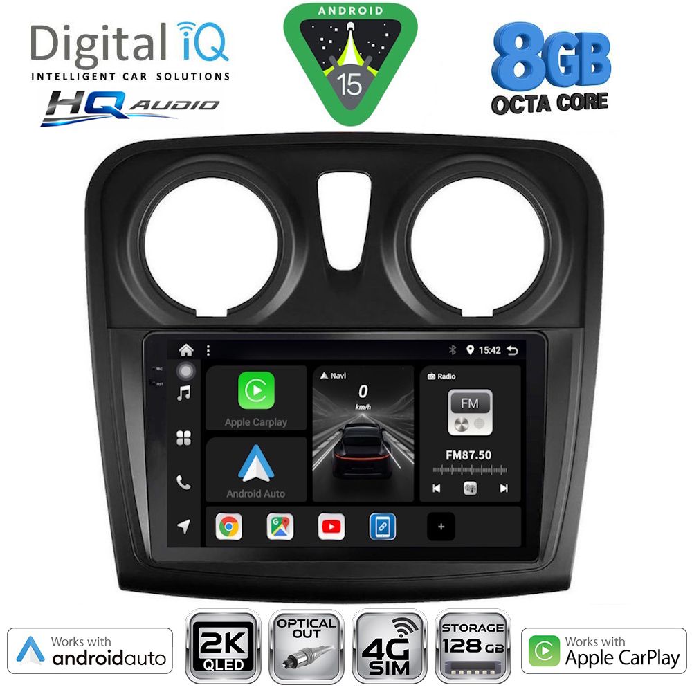 BXK20108_15_ DIGITAL IQ BXK 20108_CPAA (9inc) MULTIMEDIA TABLET for DACIA LOGAN – SANDERO mod. 2012-2019 - Image 1