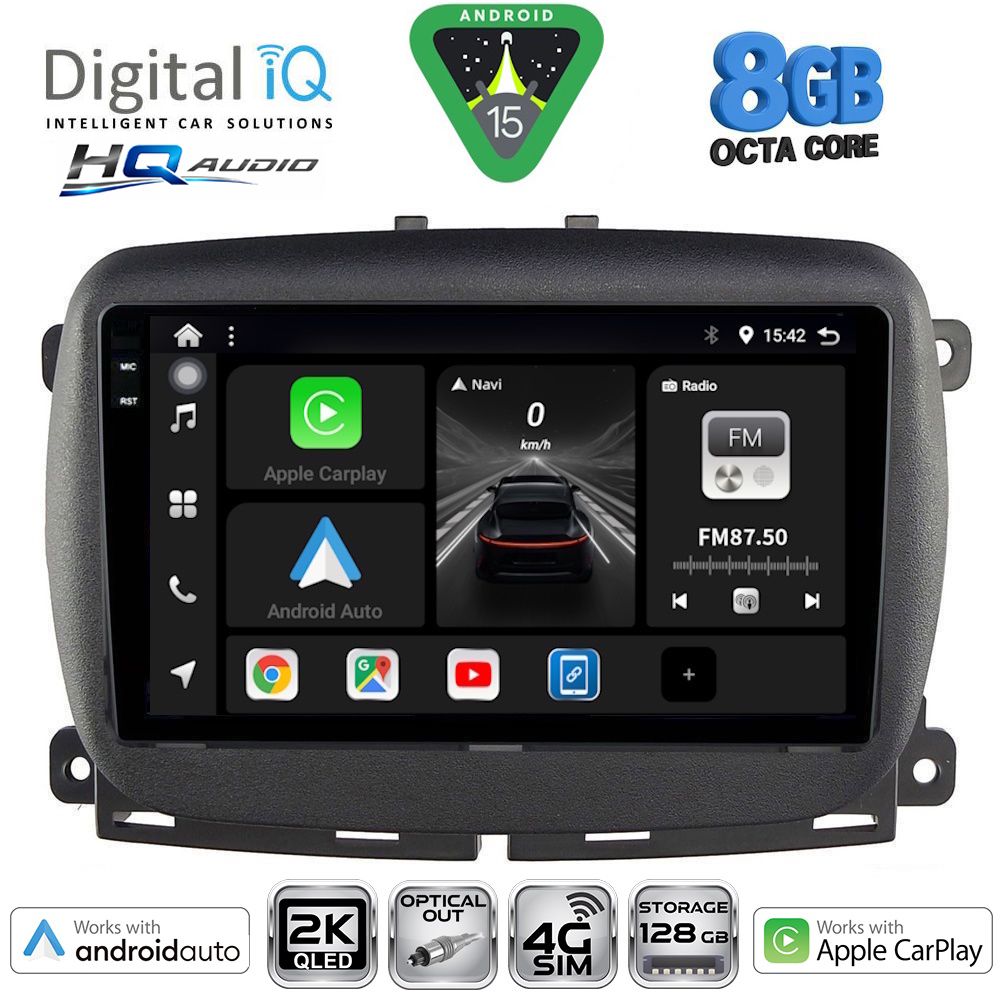 BXK20131_15_ DIGITAL IQ BXK 20131_CPAA (9inc) MULTIMEDIA TABLET for FIAT 500 mod. 2016-2025 - Image 1