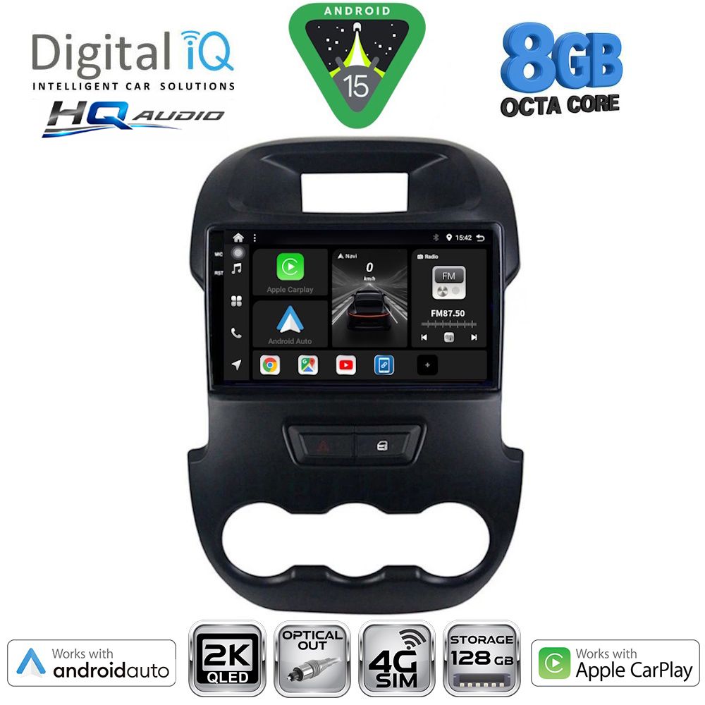 BXK20171_15 DIGITAL IQ BXK 20171_CPAA (9inc) MULTIMEDIA TABLET for FORD RANGER mod. 2011-2015 - Image 1