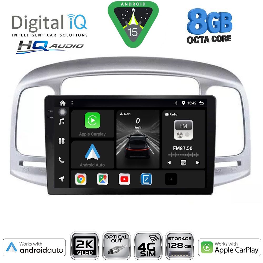 BXK20249_15 DIGITAL IQ BXK 20249SL_CPAA (9inc) MULTIMEDIA TABLET for HYUNDAI ACCENT mod. 2005-2012 (SILVER) - Image 1