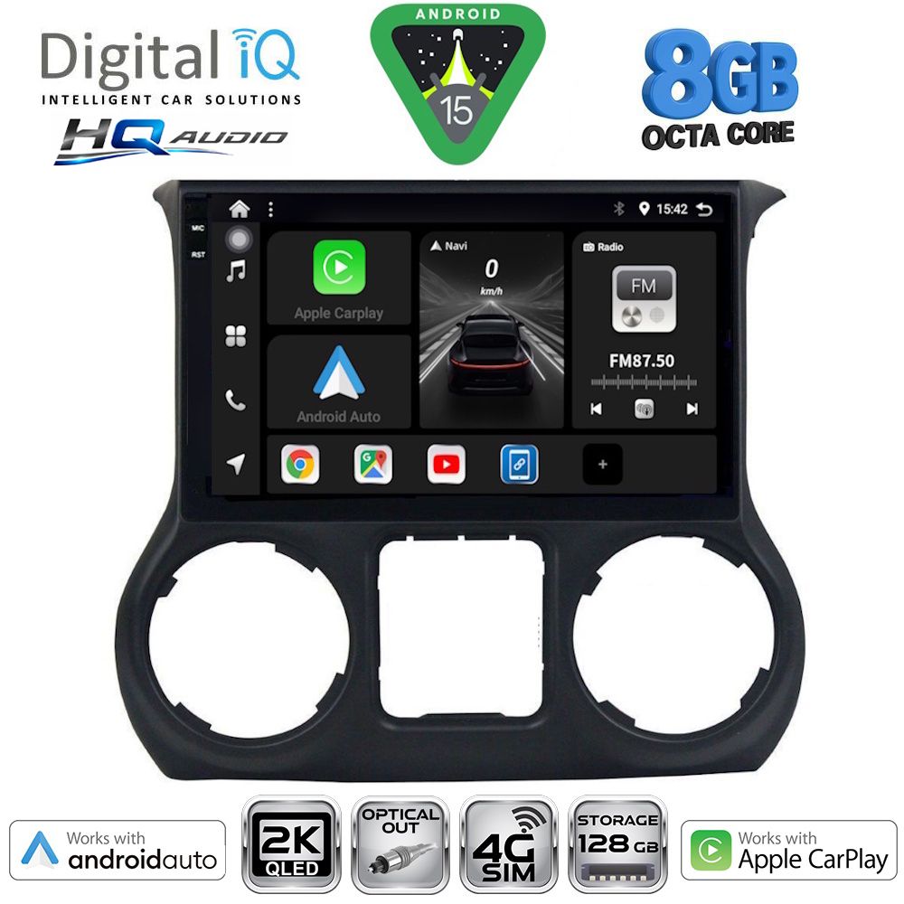 BXK20296_15 DIGITAL IQ BXK 20296_CPAA (10inc) MULTIMEDIA TABLET for JEEP WRANGLER mod. 2014-2017 - Image 1