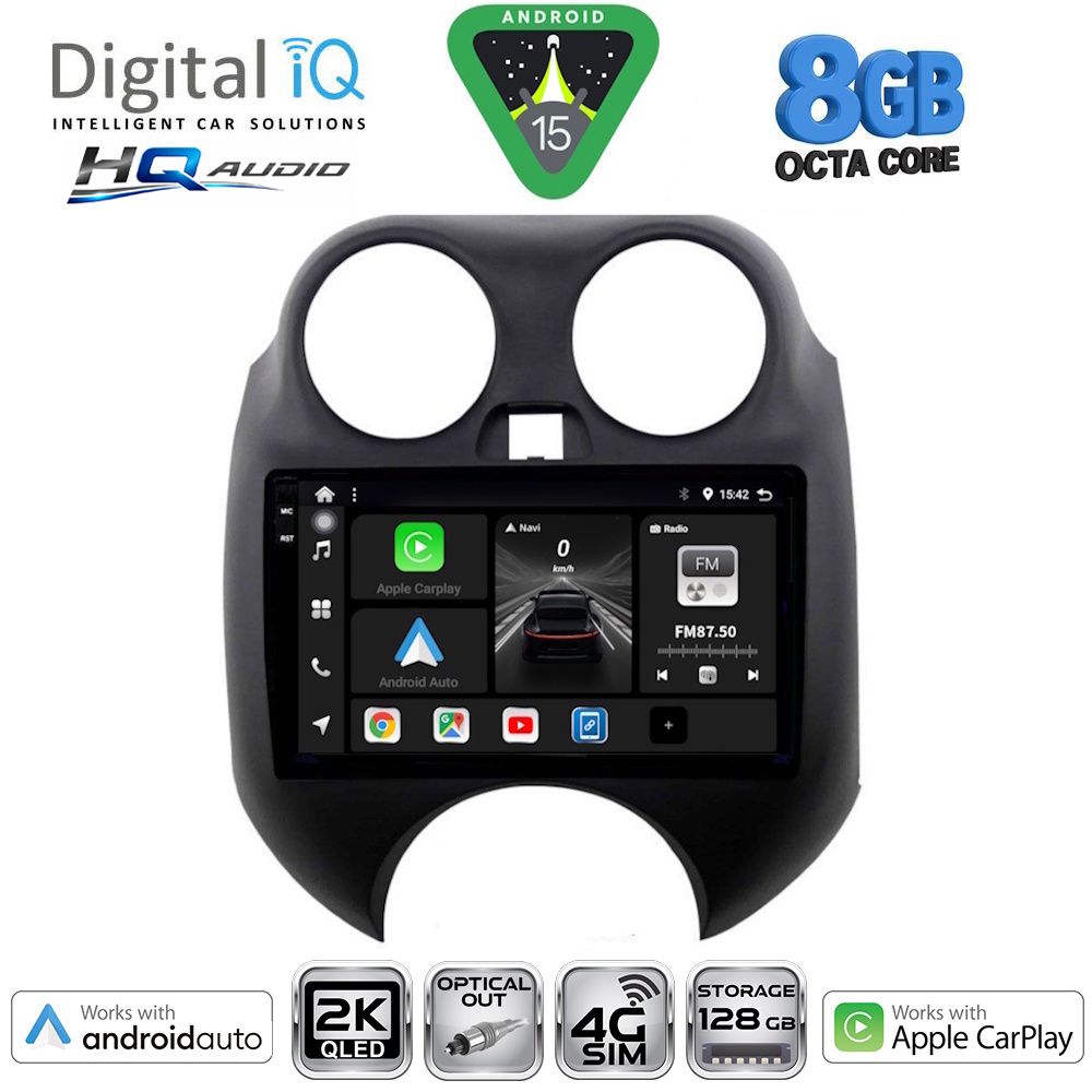 BXK20459_15 DIGITAL IQ BXK 20459_CPAA (9inc) MULTIMEDIA TABLET for NISSAN MICRA mod. 2010-2014 - Image 1