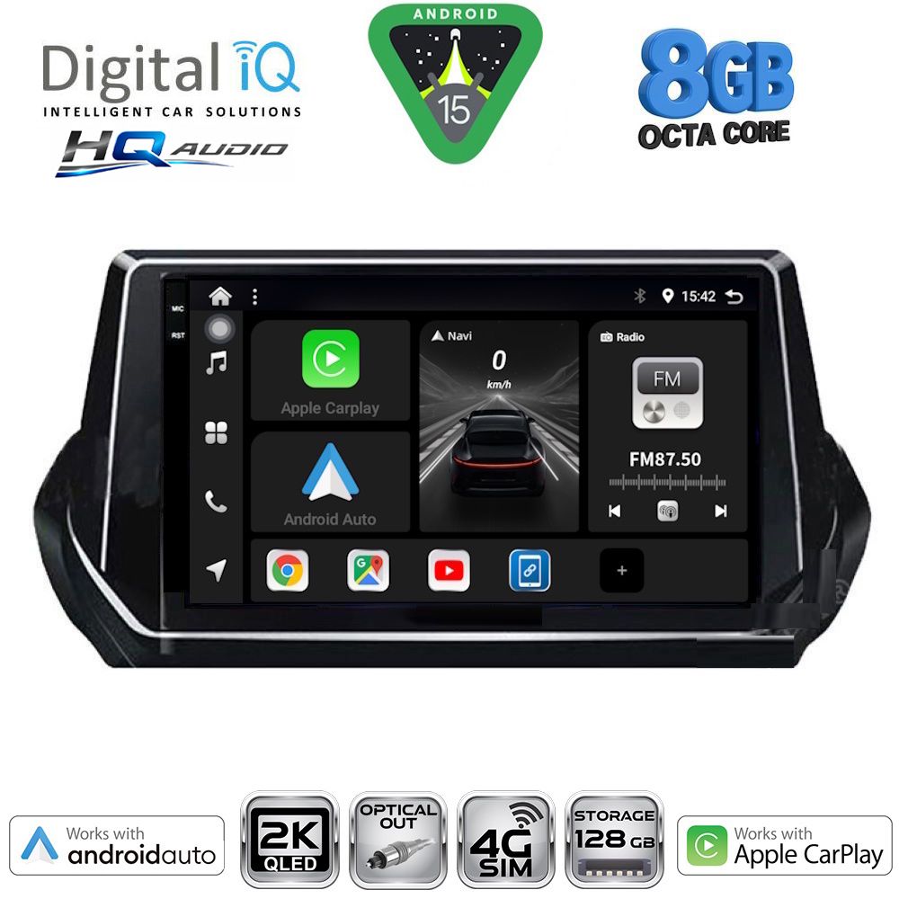 BXK20509_15 DIGITAL IQ BXK 20509_CPAA (9inc) MULTIMEDIA TABLET for PEUGEOT 208 – 2008 mod. 2021> - Image 1