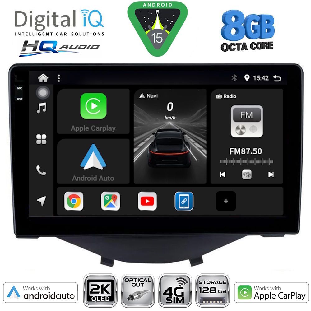 BXK20715_15 DIGITAL IQ BXK 20715_CPAA CLIMA-A/C (9inc) MULTIMEDIA TABLET for CITROEN C1-PEUGEOT 108-TOYOTA AYGO mod. 2014-2022 - Image 1