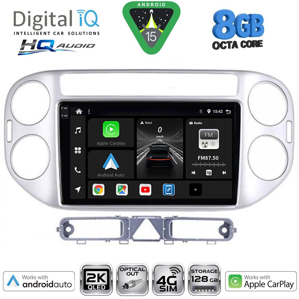 BXK20759SL_15-1 DIGITAL IQ BXK 20759SL_CPAA (9inc) MULTIMEDIA TABLET for VW TIGUAN mod. 2004-2011 (SILVER) - Image 1