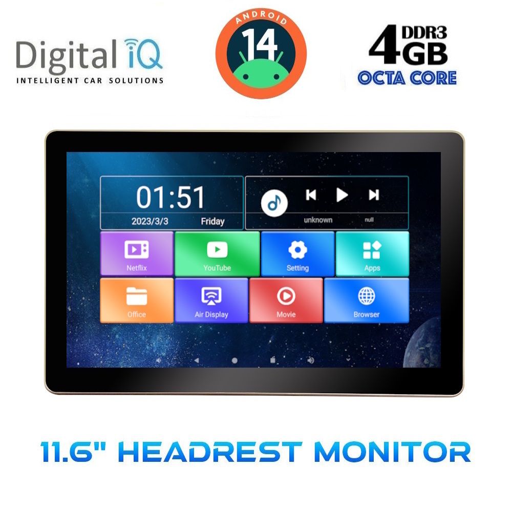 CV6010-14 DIGITAL IQ CV6010_HR (11.6” HEADREST MONITOR) - Image 1