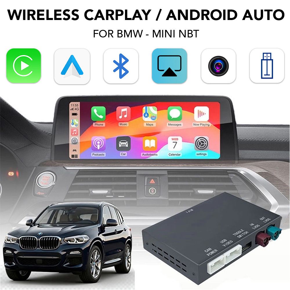 Digital_iQ_Carplay_BMW005_NBT_001 DIGITAL IQ BM 005W CPAA (WIRELESS CARPLAY / ANDROID AUTO BOX for BMW- MINI with NBT system - 2 cameras FRONT - REAR) - Image 1