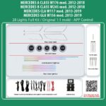 DIQ AMBIENT BENZ BC13M3 FULL KIT (Digital iQ Ambient Light MERCEDES A-B-CLA-GLA mod. 2012-2020, 28 Lights Full Kit)