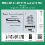 DIQ AMBIENT MERCEDES A BC14M5 (Digital iQ Ambient Light Kit for MERCEDES A CLASS W177 mod. 2019-2025, 33 Lights)