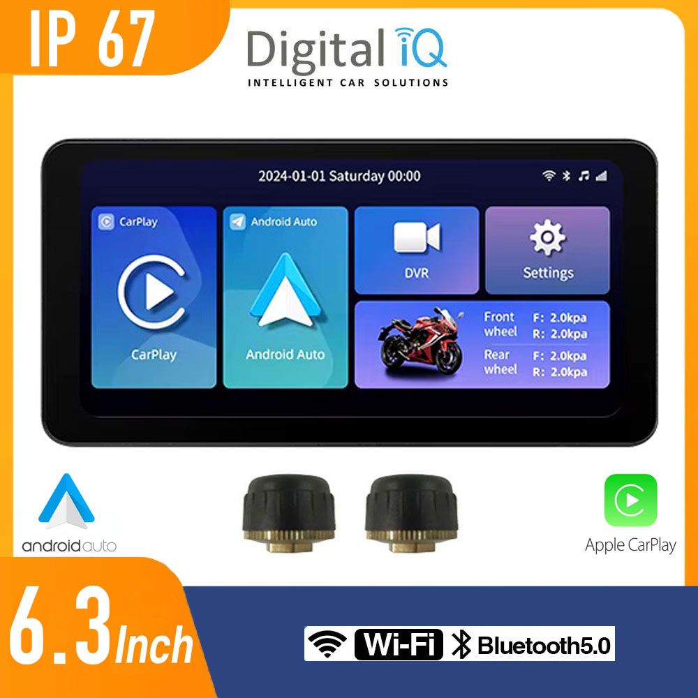 PNA6300-Portable-GPS-Navigation-Motorcycle-IP67-Waterproof_01 DIGITAL IQ PNA 6300_CPAA (6.3inc) MOTORCYCLE CARPLAY-ANDROID AUTO with TPMS - Image 1