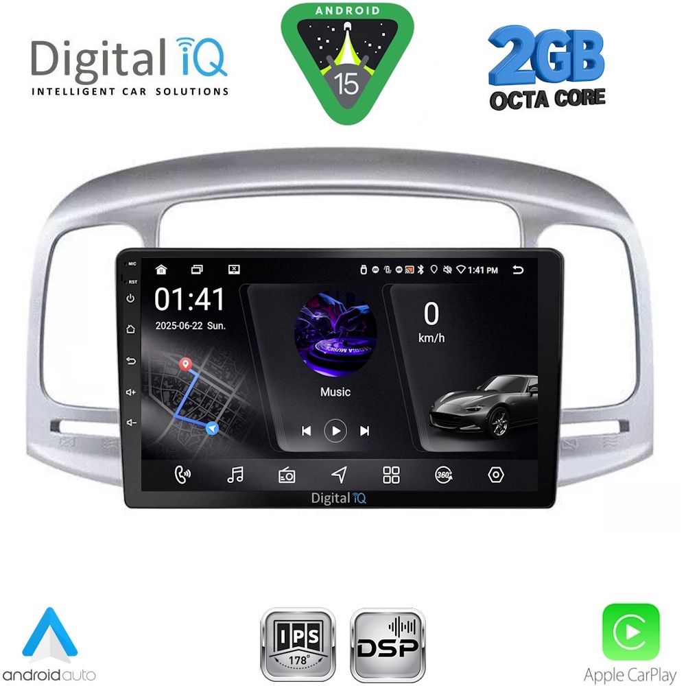 RSF4249_15 DIGITAL IQ RSF 4249SL_CPA (9inc) MULTIMEDIA TABLET for HYUNDAI ACCENT mod. 2005-2012 (SILVER) - Image 1