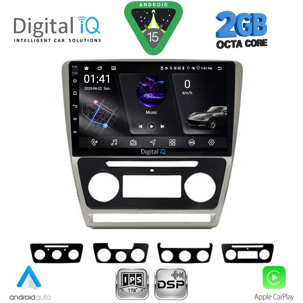 RSF4595SL-15 DIGITAL IQ RSF 4595SL_CPA (10inc) MULTIMEDIA TABLET for SKODA OCTAVIA 5 mod. 2005-2012 (SILVER) - Image 1