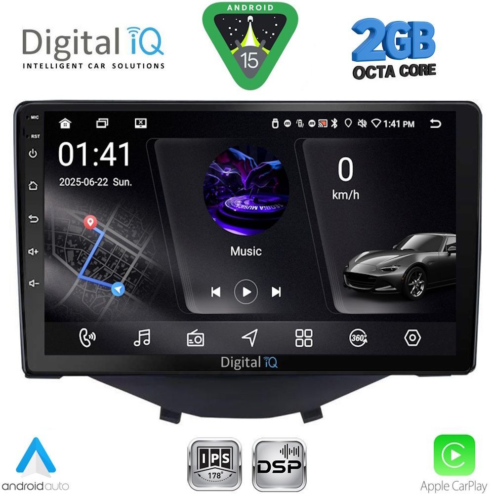 RSF4715_15 DIGITAL IQ RSF 4715_CPA CLIMA-A/C (9inc) MULTIMEDIA TABLET for CITROEN C1 - PEUGEOT 108 - TOYOTA AYGO mod. 2014-2022 - Image 1