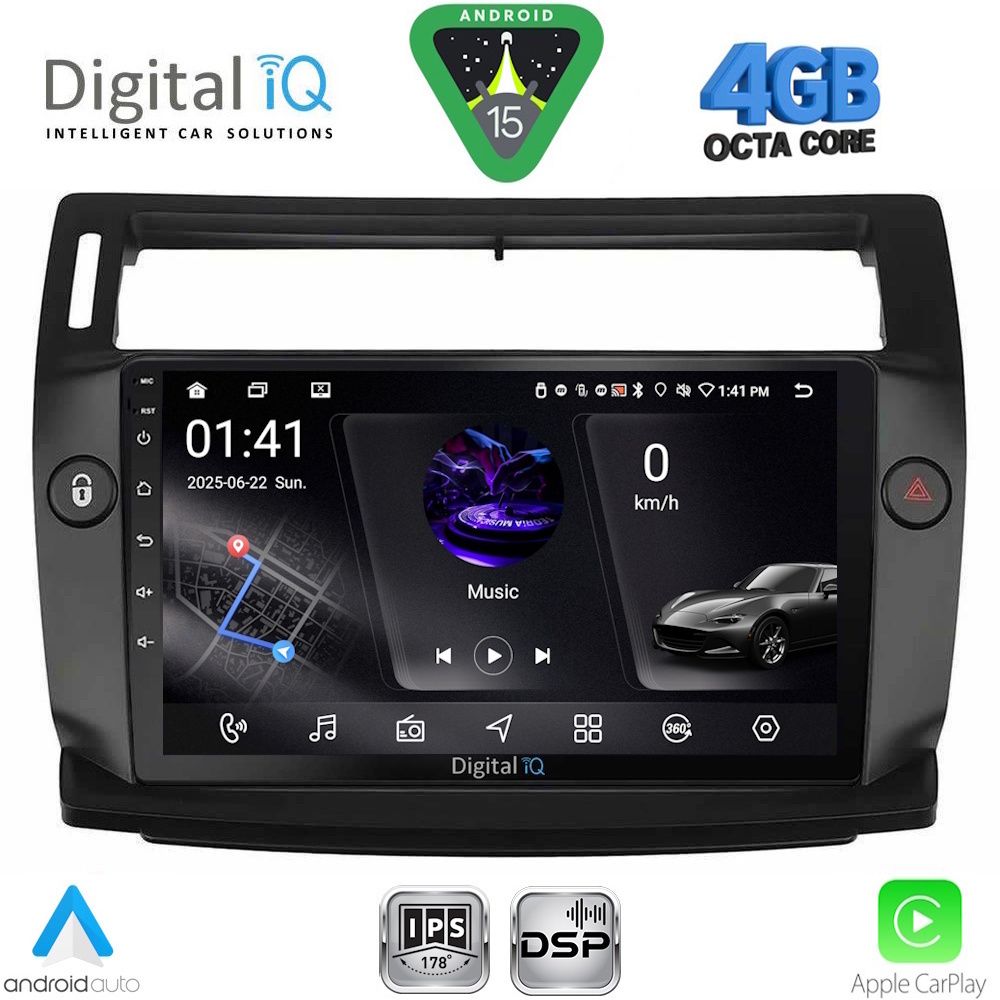 RSG6084BL_15 DIGITAL IQ RSG 6084BL_CPA (9inc) MULTIMEDIA TABLET for CITROEN C4 mod. 2004-2011 (BLACK) - Image 1