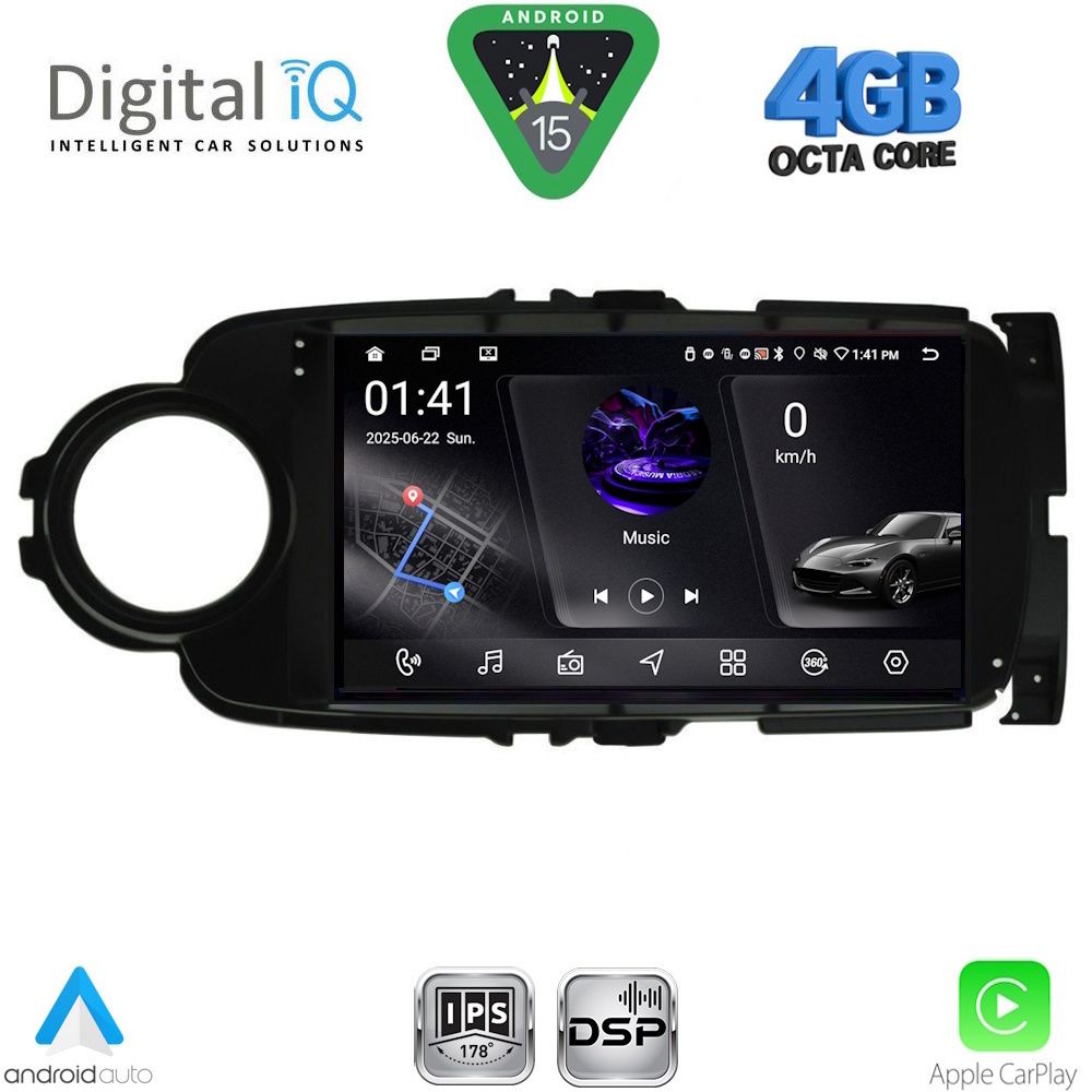 RSG6737_15 DIGITAL IQ RSG 6737BL_CPA (9inc) MULTIMEDIA TABLET for TOYOTA YARIS mod. 2011-2015 (BLACK) - Image 1