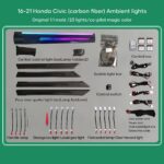 DIQ AMBIENT HONDA CIVIC Χ CF (Digital iQ Ambient Light for Honda Civic mod. 2016-2021 with 21 Lights, Carbon Fiber)