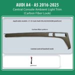 DIQ AMBIENT AUDI A4 - A5 ADPJ08 (Digital iQ Ambient Light for AUDI A4- A5 mod. 2016-2025, Central Console Ambient Light Trim, Carbon Fiber Look)