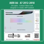 DIQ AMBIENT AUDI A6 - A7 CARBON (Digital iQ Ambient Light for Audi A6 mod. 2012-2018 with 20 Lights, Carbon Fiber Look)