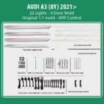 DIQ AMBIENT AUDI A3 (8Y) mod. 2021-2026 (Digital iQ Ambient Light for Audi A3 (8Y) mod. 2021-2026 with 22 Lights)
