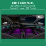 DIQ AMBIENT AUDI A3 (8Y) mod. 2021-2026 (Digital iQ Ambient Light for Audi A3 (8Y) mod. 2021-2026 with 22 Lights) - Image 2