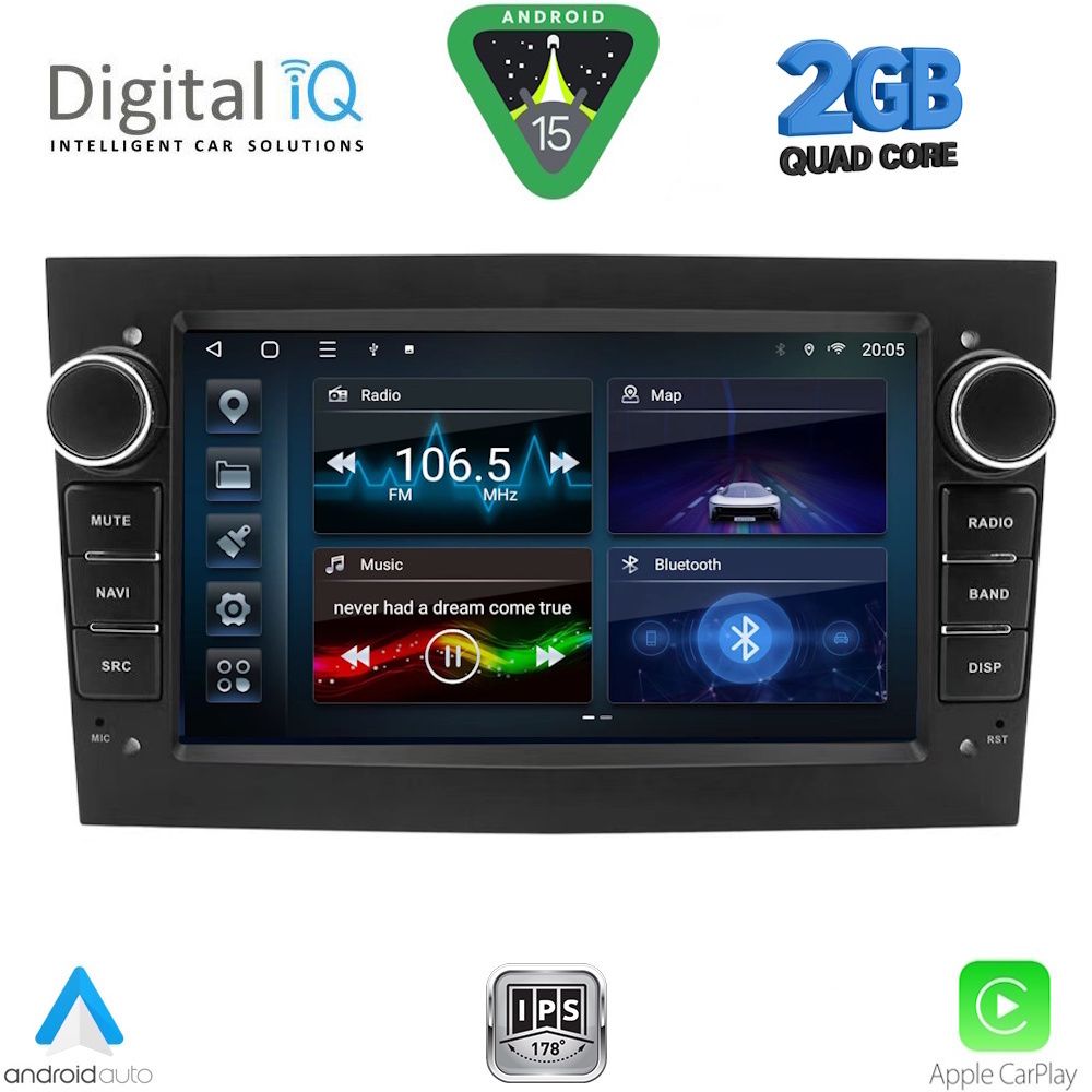 BLD219BL-15-1 DIGITAL IQ BLD 219BL_CPA (7" DECK) MULTIMEDIA SYSTEM for OPEL ALL mod. 2003-2014 (GLOSS BLACK) - Image 1