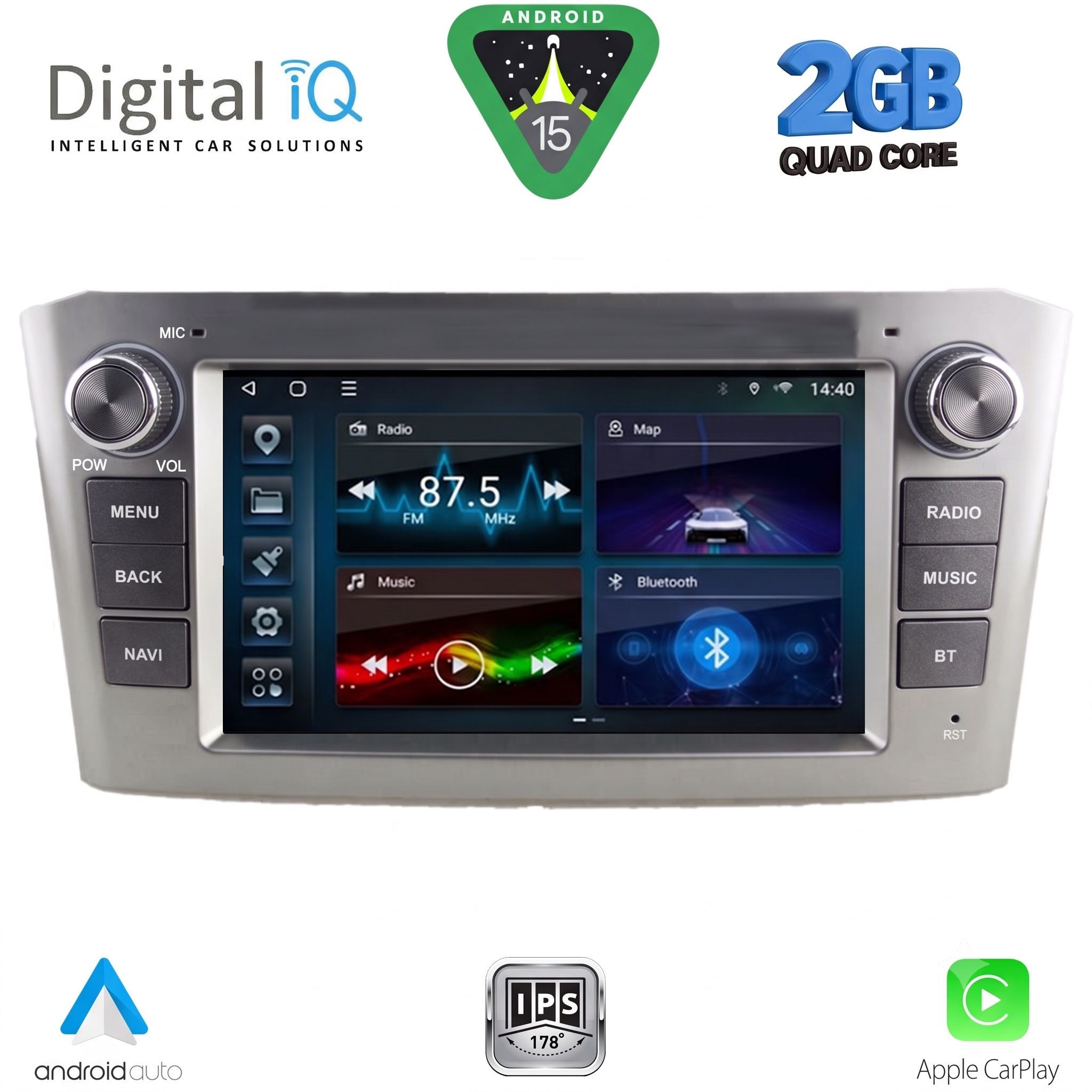 BLD225SL-15 DIGITAL IQ BLD 209SL_CPA (7" DECK) MULTIMEDIA OEM for TOYOTA AVENSIS (T27) mod. 2009-2016 (SILVER) - Image 1