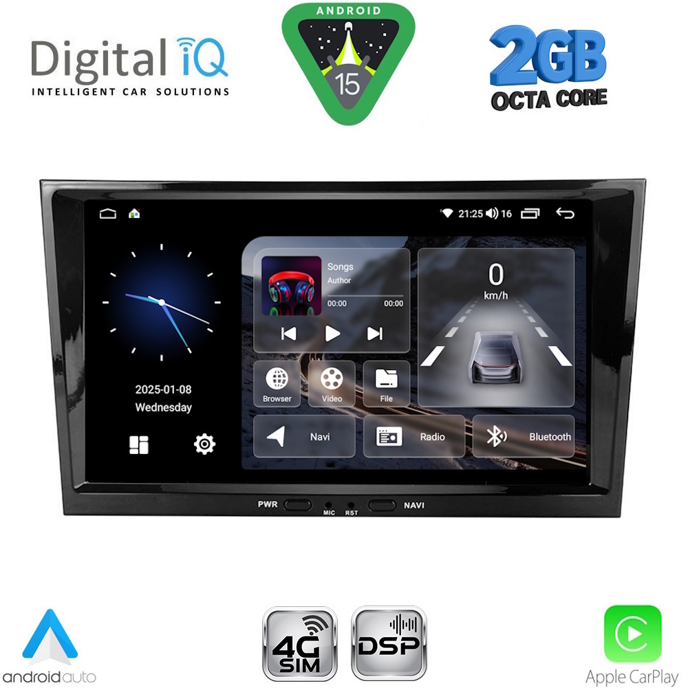 BLF318BL-15 DIGITAL IQ BLF 318BL_CPA (8" DECK) MULTIMEDIA SYSTEM for OPEL ALL mod. 2004-2014 (BLACK) - Image 1