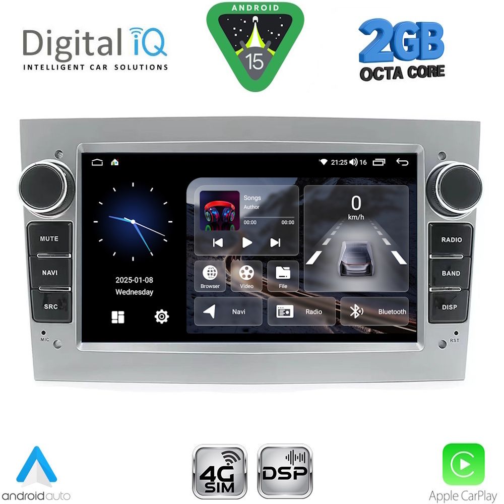BLF319SL-15 DIGITAL IQ BLF 319SL_CPA (7" DECK) MULTIMEDIA SYSTEM for OPEL ALL mod. 2004-2014 (SILVER) - Image 1