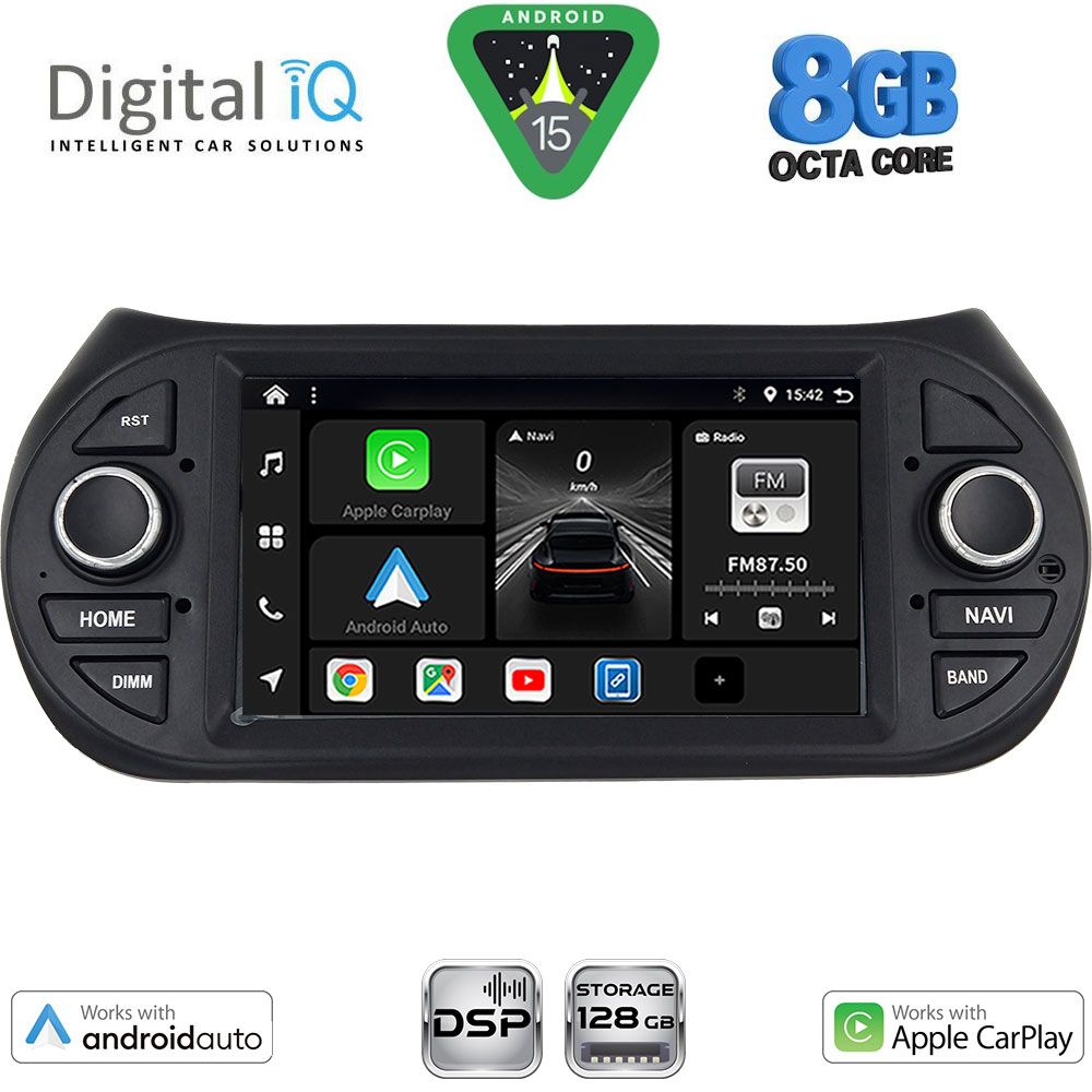 BLF792_15 DIGITAL IQ BXF 792_CPAA (7" DVD) MULTIMEDIA SYSTEM for CT NEMO – FT FIORINO-QUBO – PG BIPPER mod. 2008-2018 - Image 1