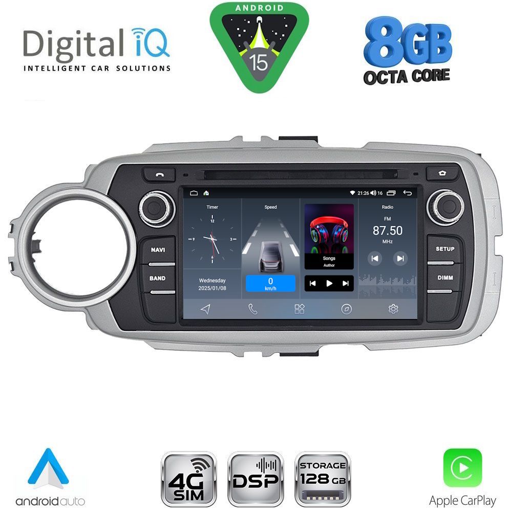 BLM730-15 DIGITAL IQ BLM 730_CPA (7" DECK) MULTIMEDIA OEM for TOYOTA YARIS mod. 2011-2020 - Image 1
