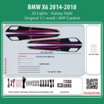 DIQ AMBIENT BMW X6 BM12Υ (Digital iQ Ambient Light for BMW X6 (F16) mod. 2014-2018 with 22 Lights, Galaxy)