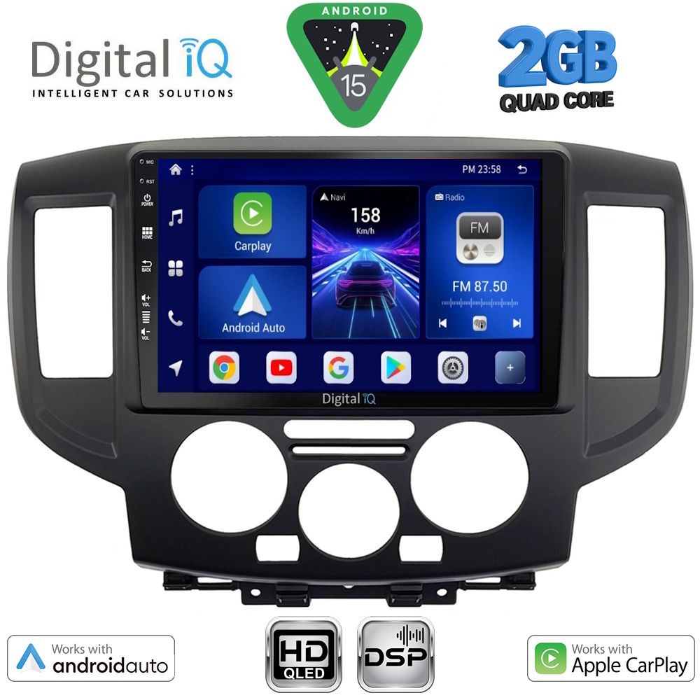 BXC3458BL_15 DIGITAL IQ BXC 3458BL_CPAA (9inc) MULTIMEDIA TABLET for NISSAN NV 200 mod. 2009-2020 (BLACK) - Image 1