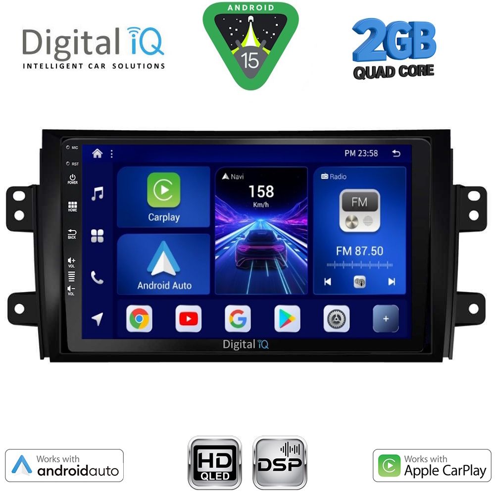 BXC3688_15 DIGITAL IQ BXC 3688_CPAA (9inc) MULTIMEDIA TABLET for FIAT SEDICI – SUZUKI SX4 mod. 2005-2013 - Image 1