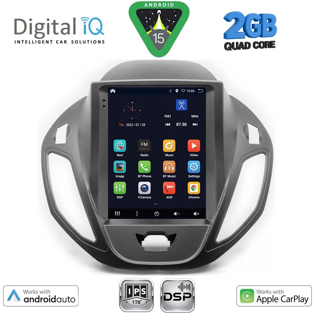 BXC3880_15 DIGITAL IQ BXC 3880_CPAA TESLA STYLE for FORD TOURNEO COURIER mod. 2014-2024 - Image 1