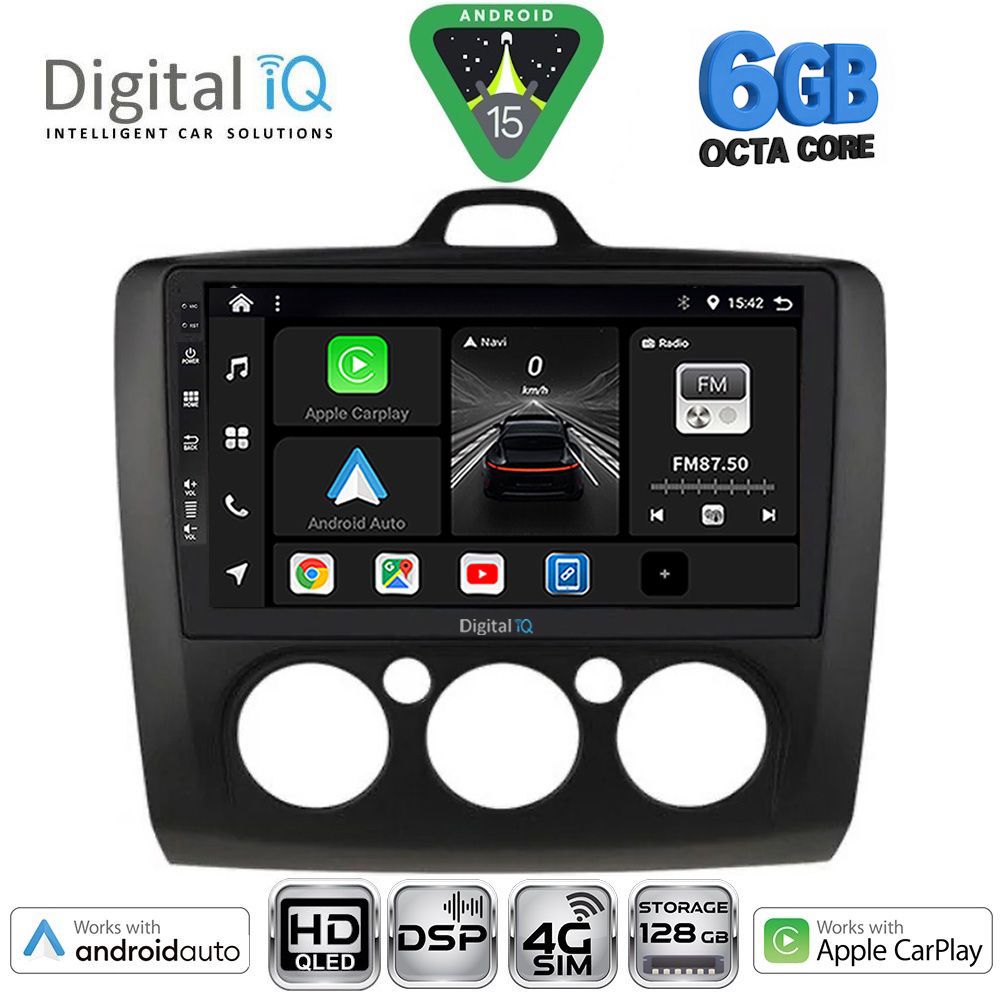 BXF17156AC-15BL DIGITAL IQ BXF 17156BL_CPAA A/C (9inc) MULTIMEDIA TABLET for FORD FOCUS mod. 2005-2012 (BLACK) - Image 1