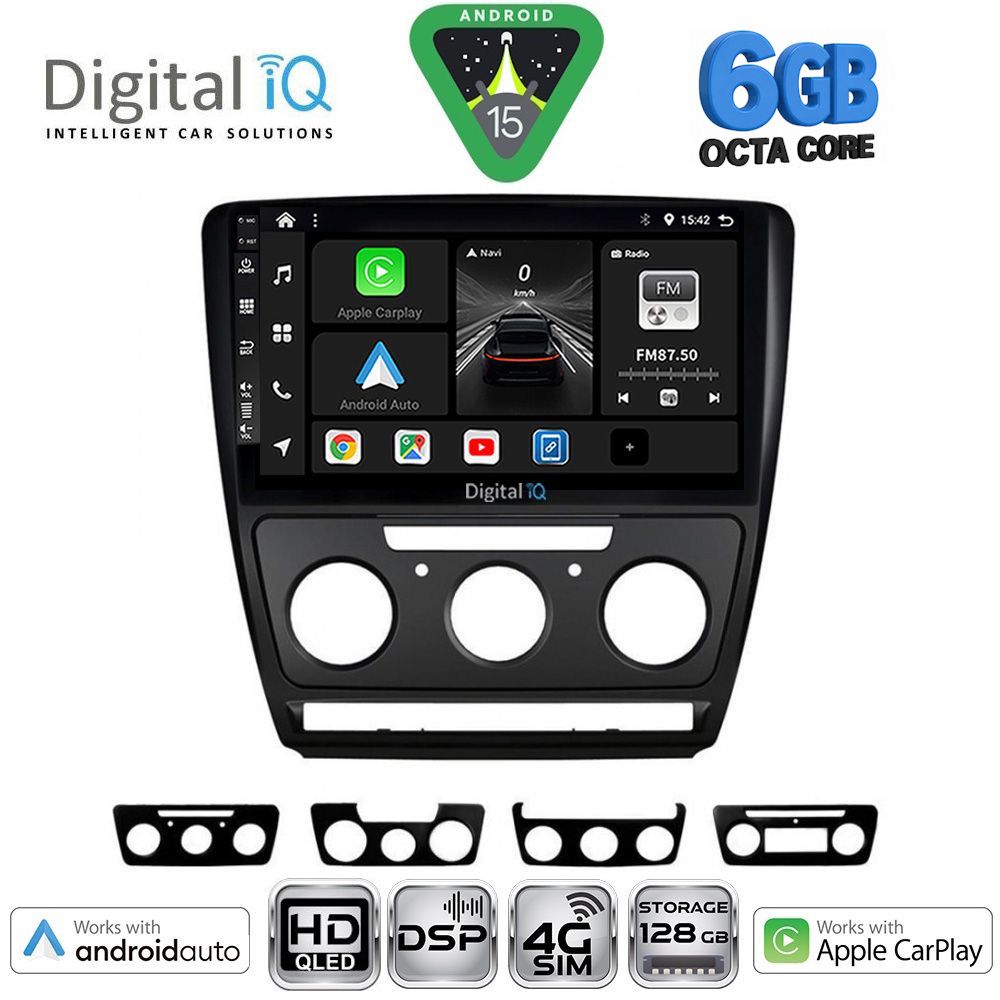 BXF17595BL-15 DIGITAL IQ BXF 17595BL_CPAA (10inc) MULTIMEDIA TABLET for SKODA OCTAVIA 5 mod. 2005-2012 (BLACK) - Image 1