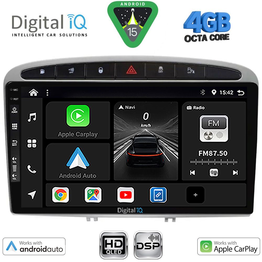BXF6513SL_15 DIGITAL IQ BXF 16513SL_CPAA (9inc) MULTIMEDIA TABLET for PEUGEOT 308 mod. 2007-2012 - RCZ mod. 2009-2015 (SILVER) - Image 1