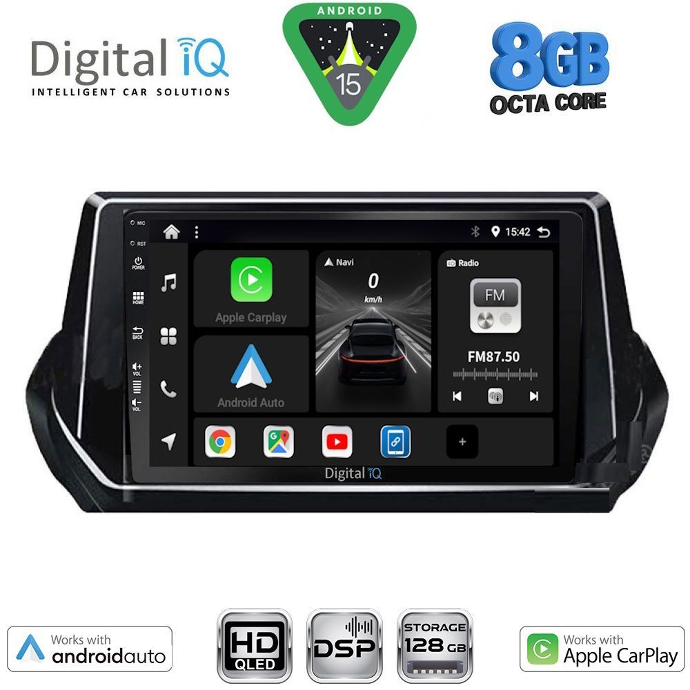 BXF7509_15 DIGITAL IQ BXF 7509_CPAA (9inc) MULTIMEDIA TABLET for PEUGEOT 208 – 2008 mod. 2021-2026 - Image 1