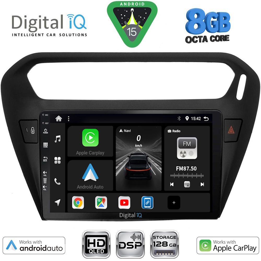 BXF7511BL-15 DIGITAL IQ BXF 7511BL_CPAA (9inc) MULTIMEDIA TABLET for CITROEN ELYSEE – PEUGEOT 301 mod. 2013-2026 (BLACK) - Image 1