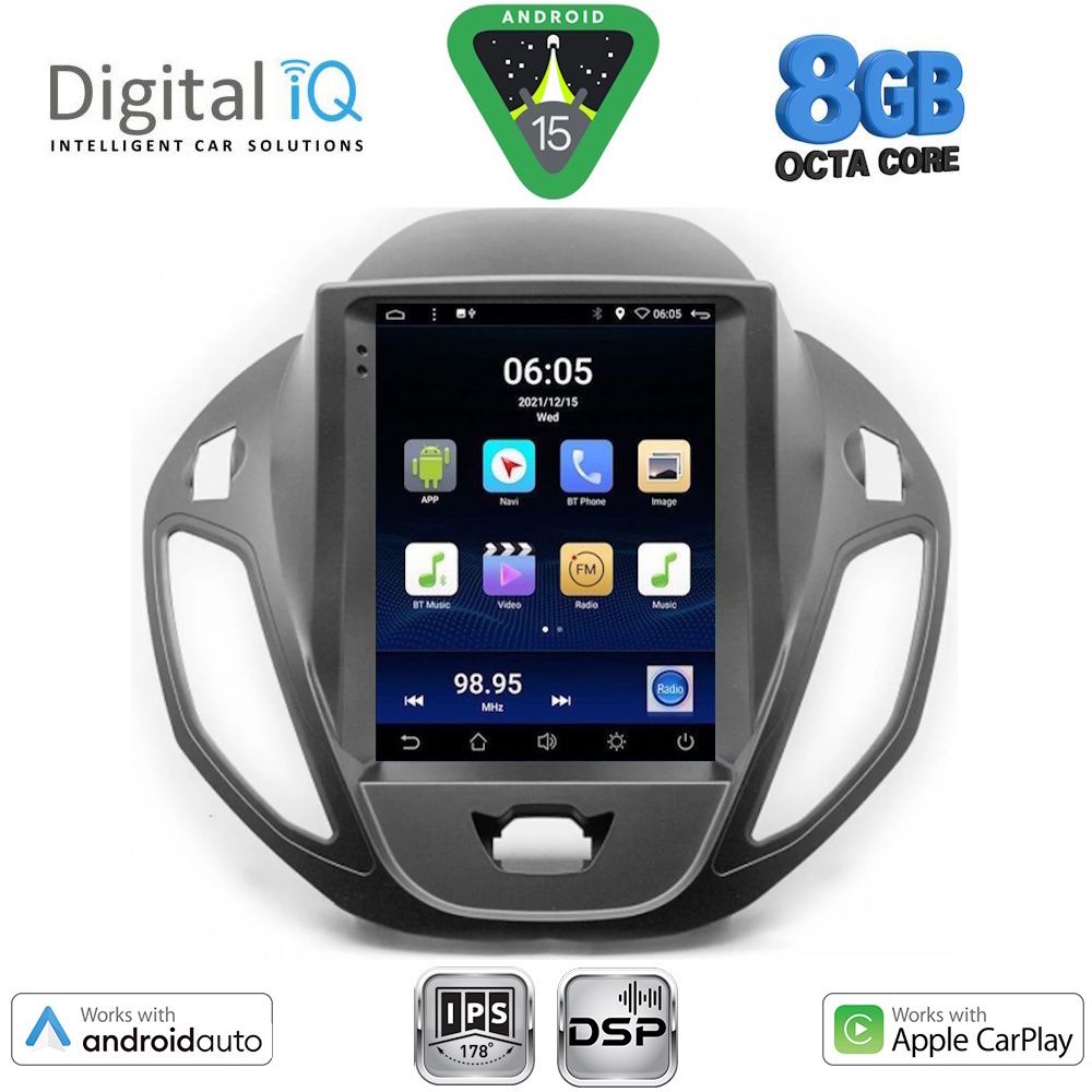 BXF7880_15 DIGITAL IQ BXF 7880_CPAA TESLA STYLE for FORD TOURNEO COURIER mod. 2014-2024 - Image 1
