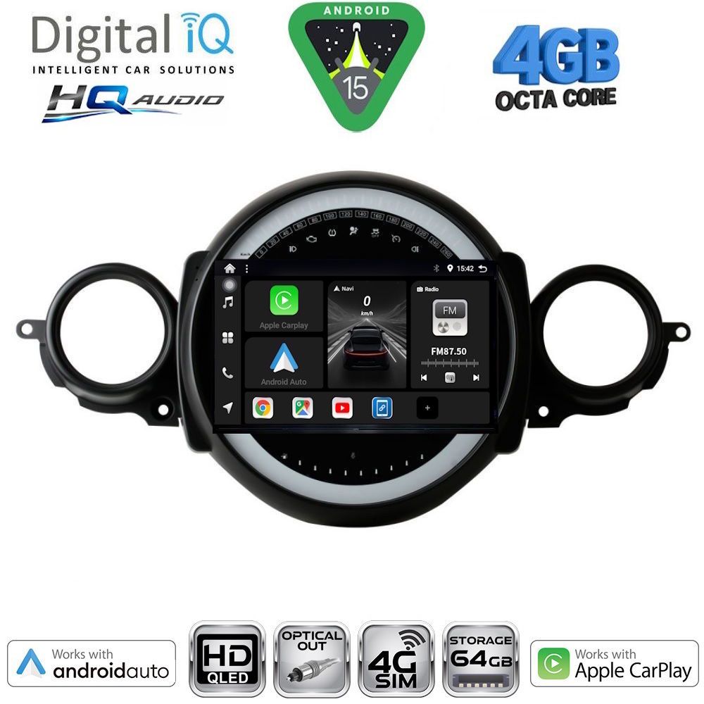 BXK19064-15 DIGITAL IQ BXK 19064_CPAA (9inc) MULTIMEDIA TABLET for MINI COOPER (R56-R57) mod. 2006-2014 - CLUBMAN (R55) mod. 2007-2014 - Image 1