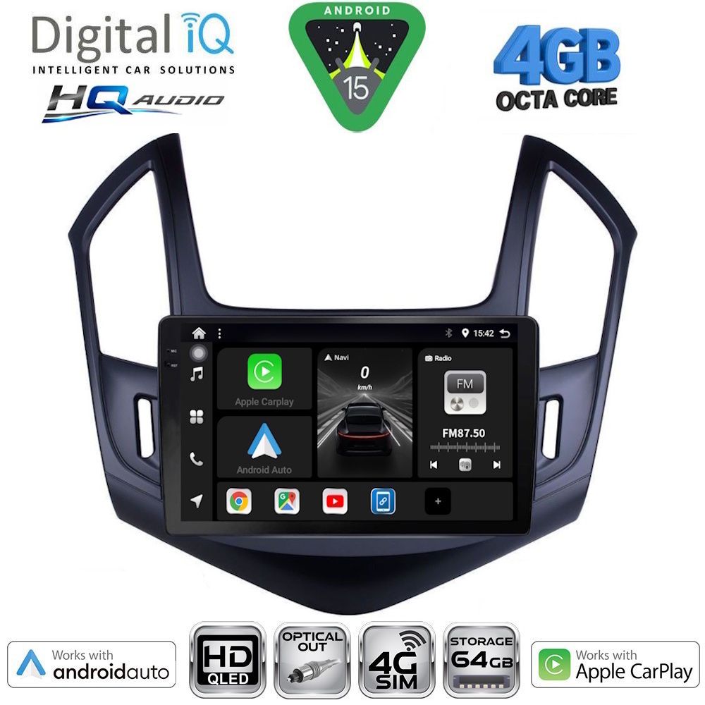 BXK19077-15 DIGITAL IQ BXK 19077_CPAA (9inc) MULTIMEDIA TABLET for CHEVROLET CRUZE mod. 2013-2015 - Image 1