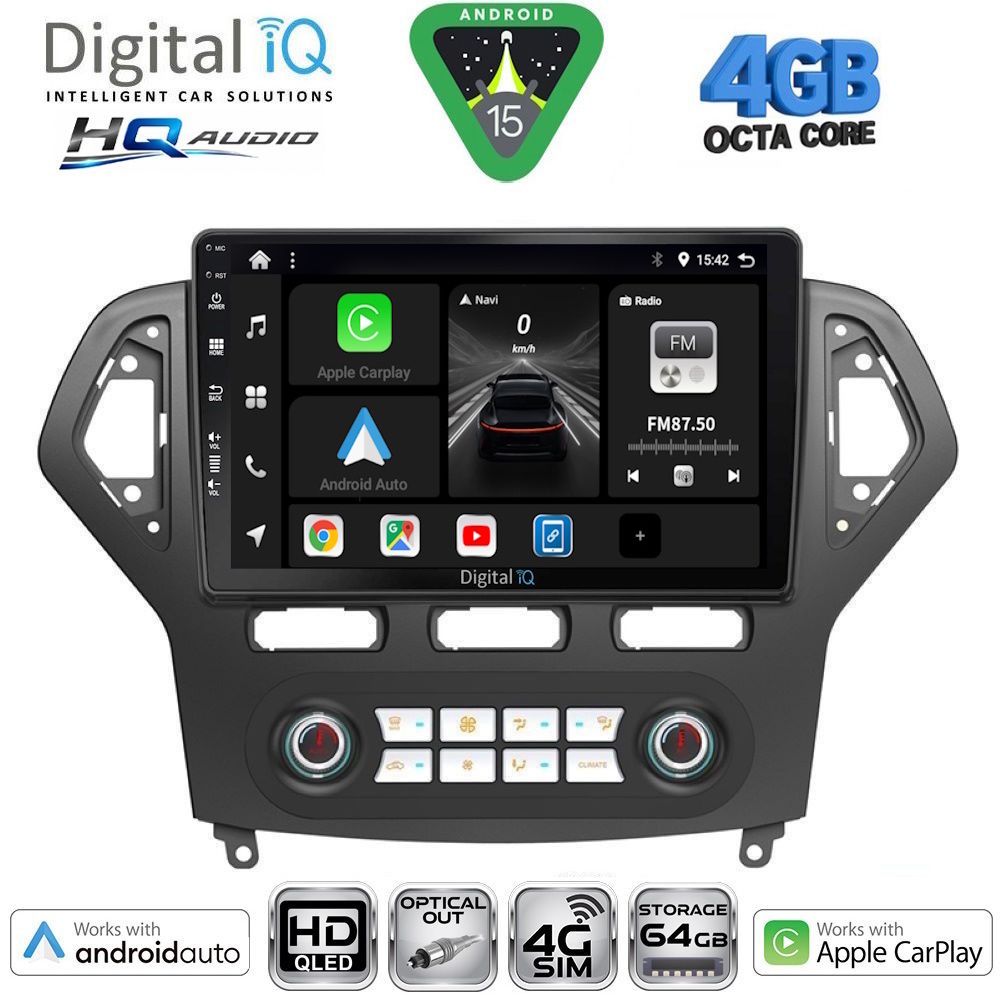BXK19162CL-15 DIGITAL IQ BXK 19162_CPAA CLIMA (10inc) MULTIMEDIA TABLET for FORD MONDEO mod. 2007-2011 - Image 1