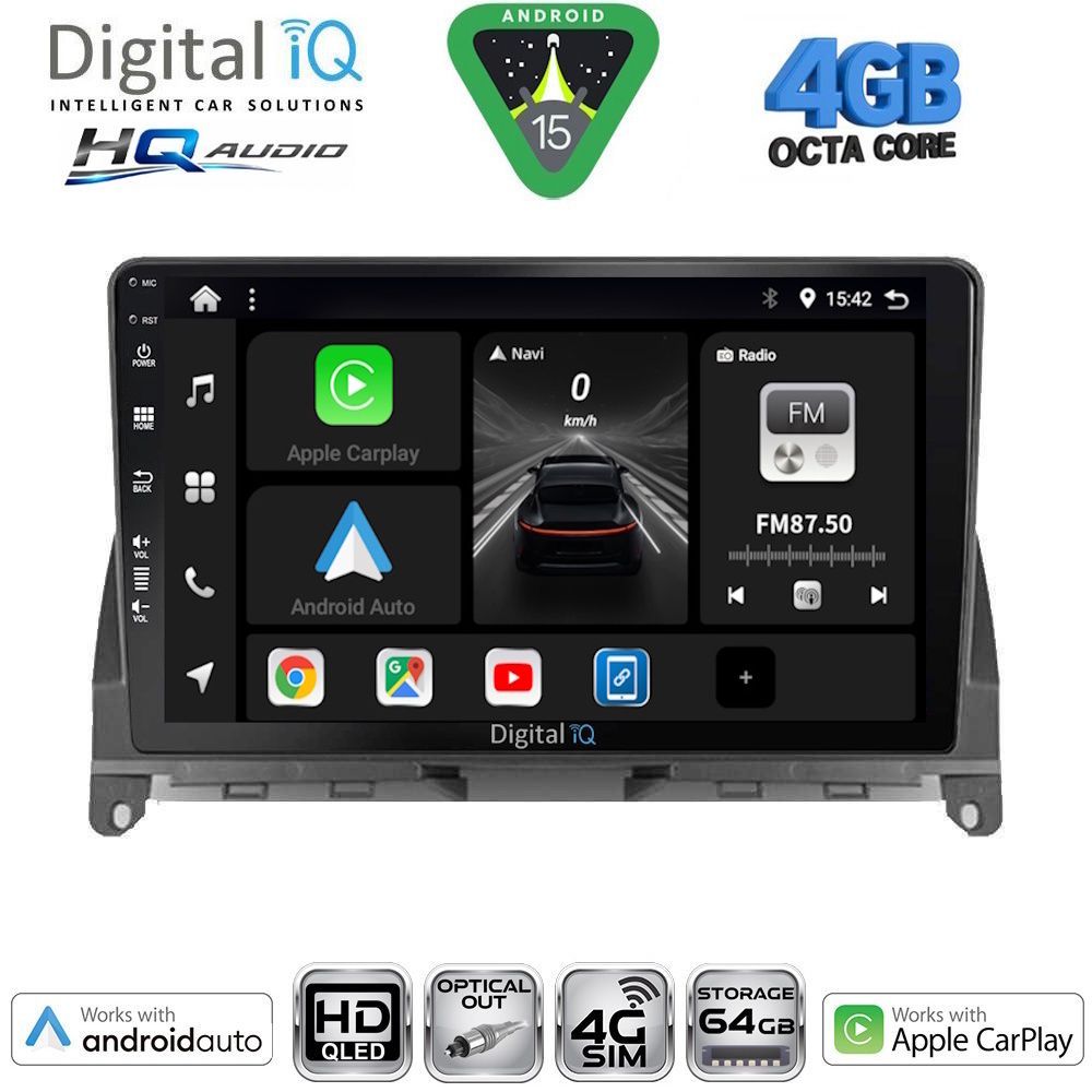 BXK19405-15 DIGITAL IQ BXK 19405BL_CPAA (9inc) MULTIMEDIA TABLET for MERCEDES C (W204) mod. 2007-2011 - Image 1