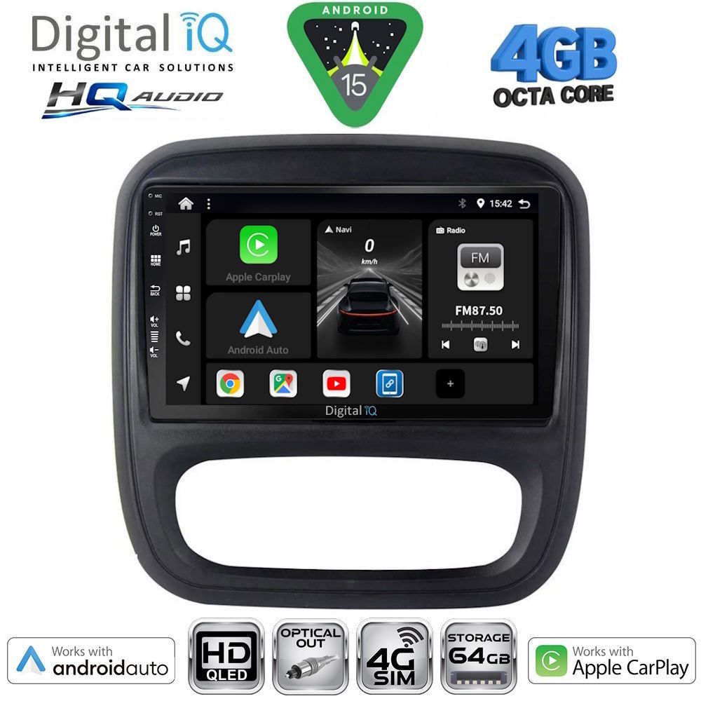 BXK19499-15 DIGITAL IQ BXK 19499_CPAA (9inc) MULTIMEDIA TABLET for OPEL VIVARO – RENAULT TRAFIC – FIAT TALENDO – NISSAN NV 300 mod. 2014-2019 - Image 1