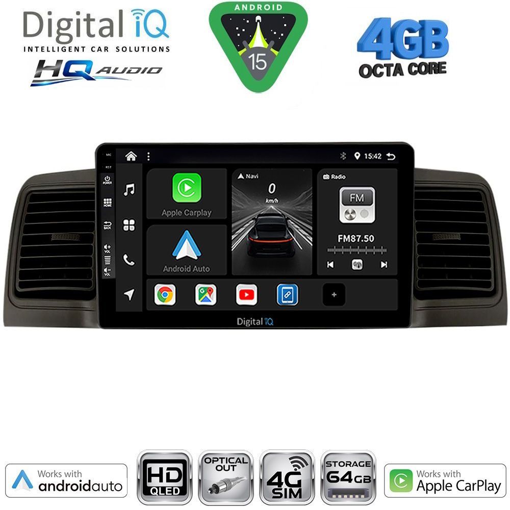 BXK19712BL-15 DIGITAL IQ BXK 19712BL_CPAA (9inc) MULTIMEDIA TABLET for TOYOTA COROLLA mod. 2001-2006 (BLACK) - Image 1