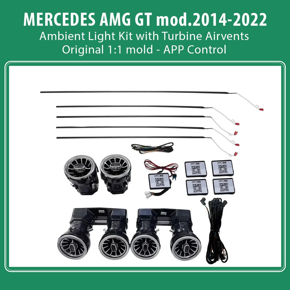 DIQ_AMG-GT_14-23_ambient_light_11L_01 DIGITAL IQ AMBIENT 8175 GTR - BENZ AMG GT (C190/R190) (Digital iQ Ambient Light Kit MERCEDES AMG GT (C190/R190) mod. 2014-2022 with 11 Lights) - Image 1