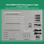 DIQ AMBIENT BMW X3-X4 (G01) mod. 2018> (Digital iQ Ambient Light for BMW X3 - X4 mod. 2018> with 17 Lights, 11 Colours)