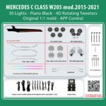 DIQ AMBIENT MERCEDES C BC10M7 (Digital iQ Ambient Light for Mercedes C (W205) mod. 2015-2021 with 30 Lights, Piano Black)