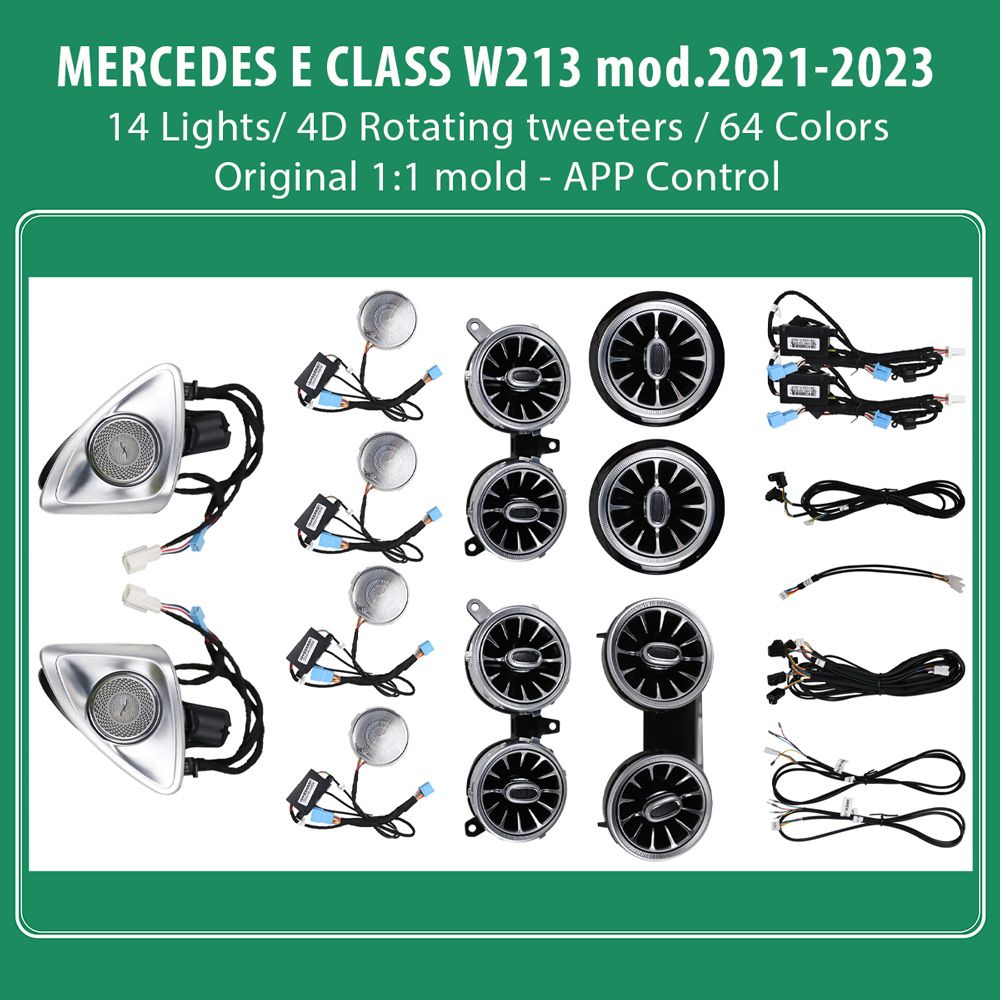 MERCEDES_E_W213_14_4D_AMBIENT_LIGHTS_01 DIQ AMBIENT 8176 ED121 - BENZ E (W213) (Digital iQ Ambient Light for Mercedes E (W213) mod. 2021-2023 with 14 Lights) - Image 1
